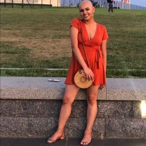 Rust Wrap Tie Romper! Worn once!